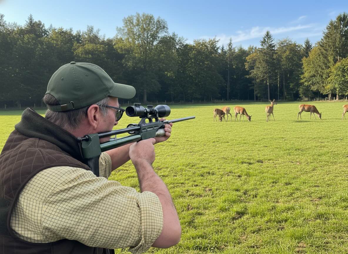 Services Professionnels de Télé-Anesthésie Vétérinaire - Vétérinaire avec équipement de téléanesthésie et cerfs en milieu naturel